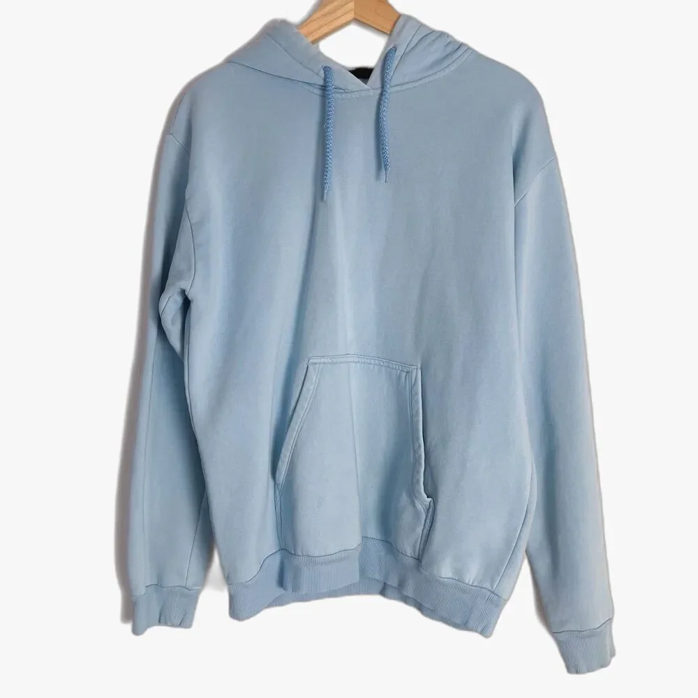 Topshop Men's Light Blue Hoodie Sweatshirt Size 8